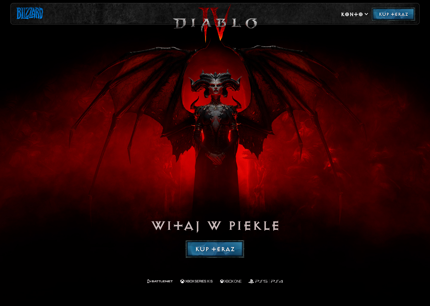 Diablo IV hero pre-order screen with Lilith