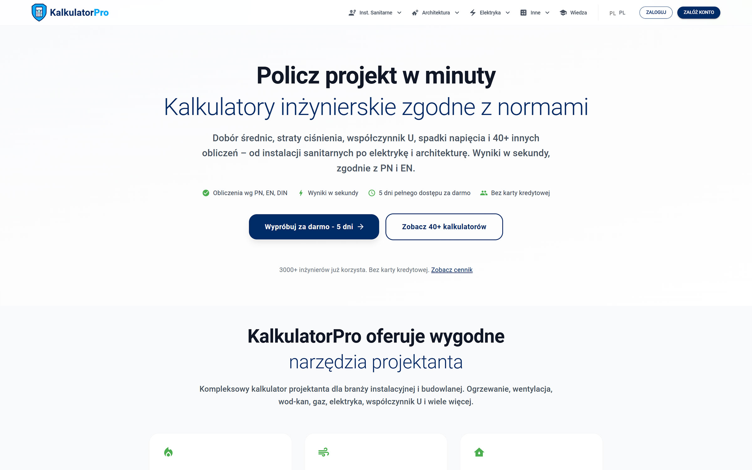 KalkulatorPro homepage after the redesign